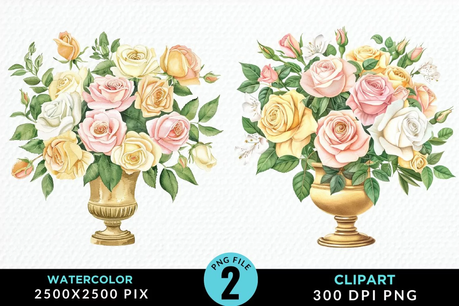 Watercolor Roses Graphic Clipart product image 1