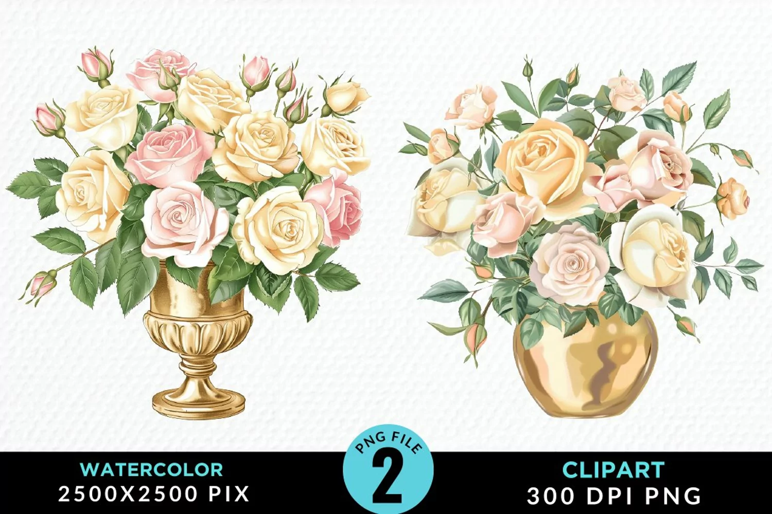 Watercolor Roses Graphic Clipart product image 1