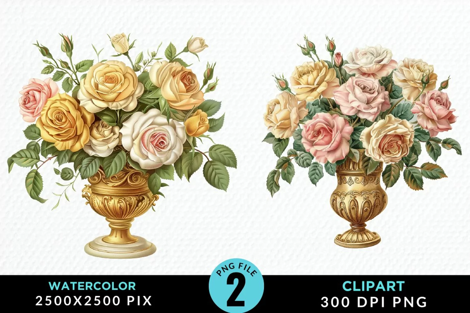 Watercolor Roses Graphic Clipart product image 1