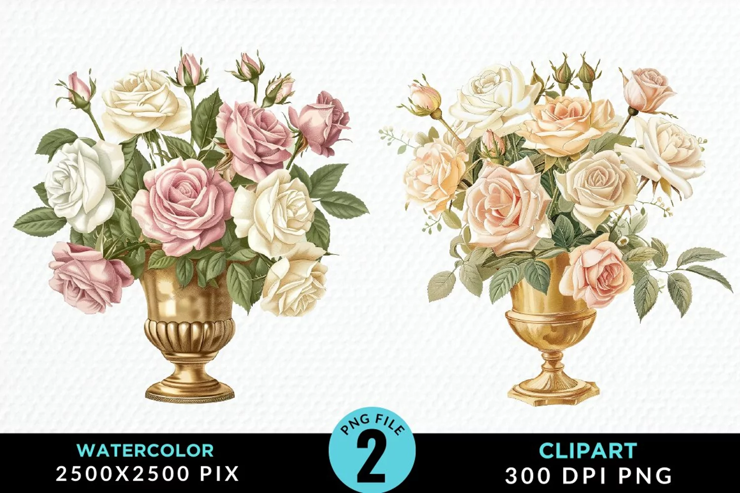 Watercolor Roses Graphic Clipart product image 1