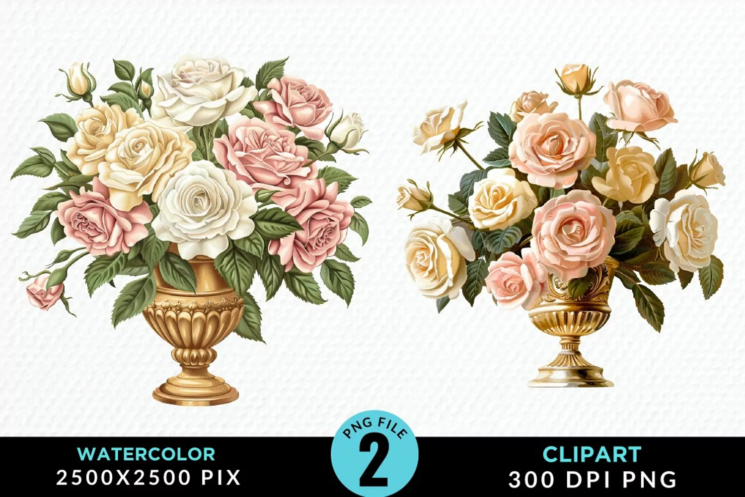 Watercolor Roses Graphic Clipart product image 1