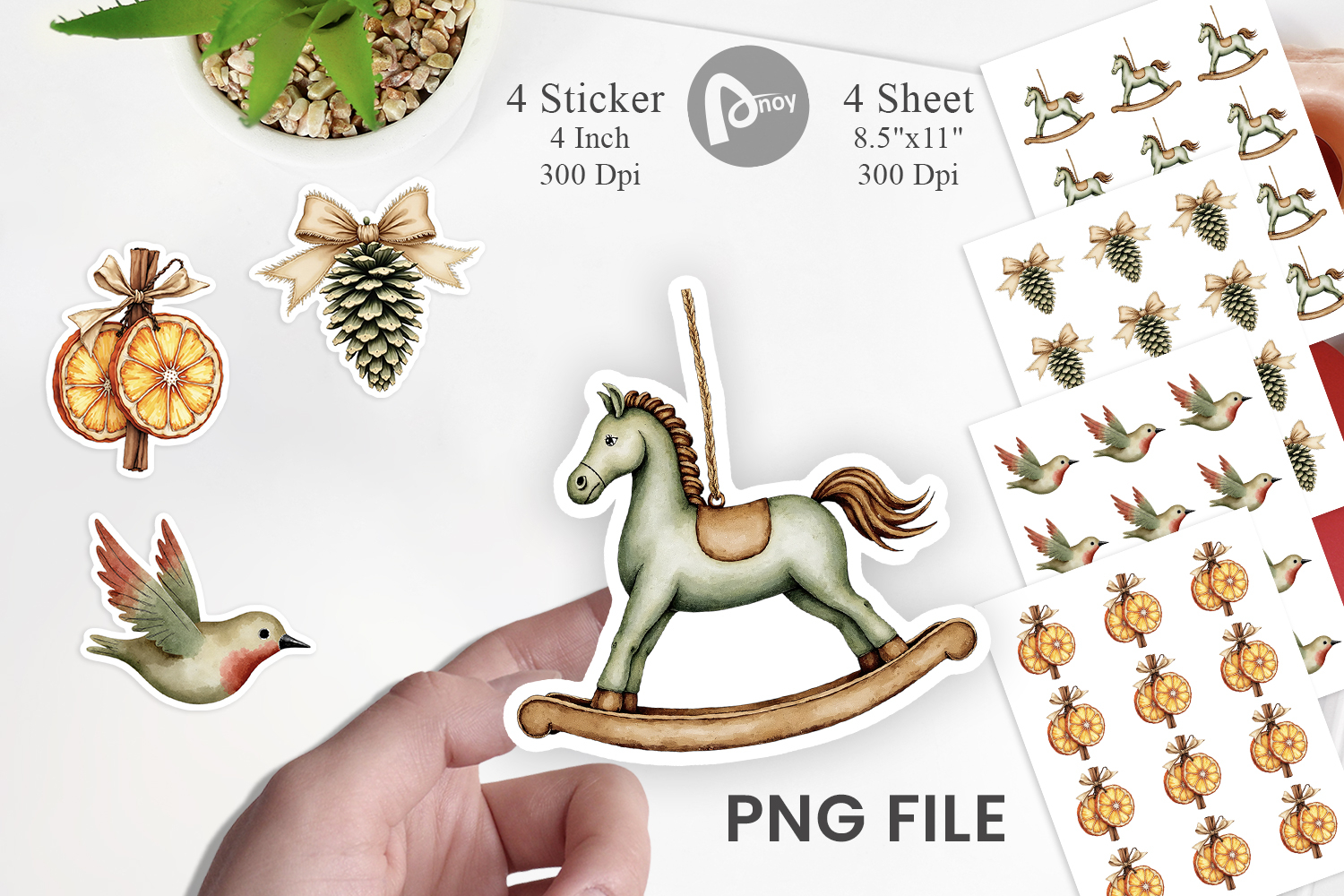 Rustic Woodland Christmas Sticker product image 1