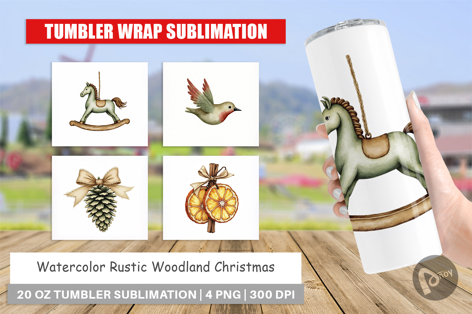 Rustic Woodland Christmas Tumbler product image 1
