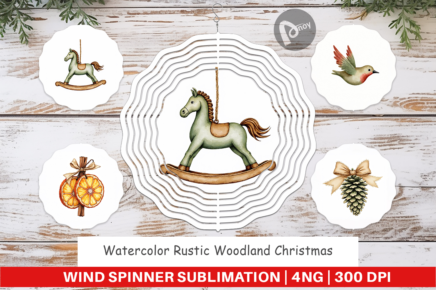 Rustic Woodland Christmas Wind Spinner product image 1