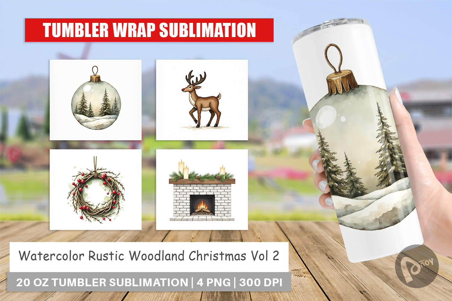 Rustic Woodland Christmas Tumbler product image 1