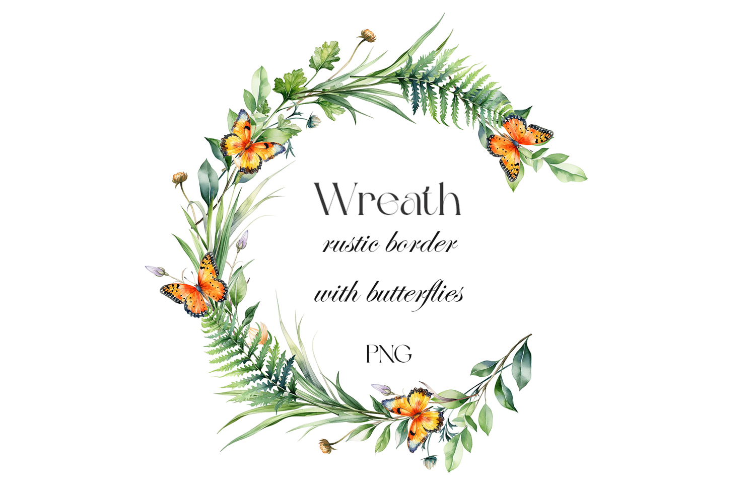 Watercolor rustic wreath