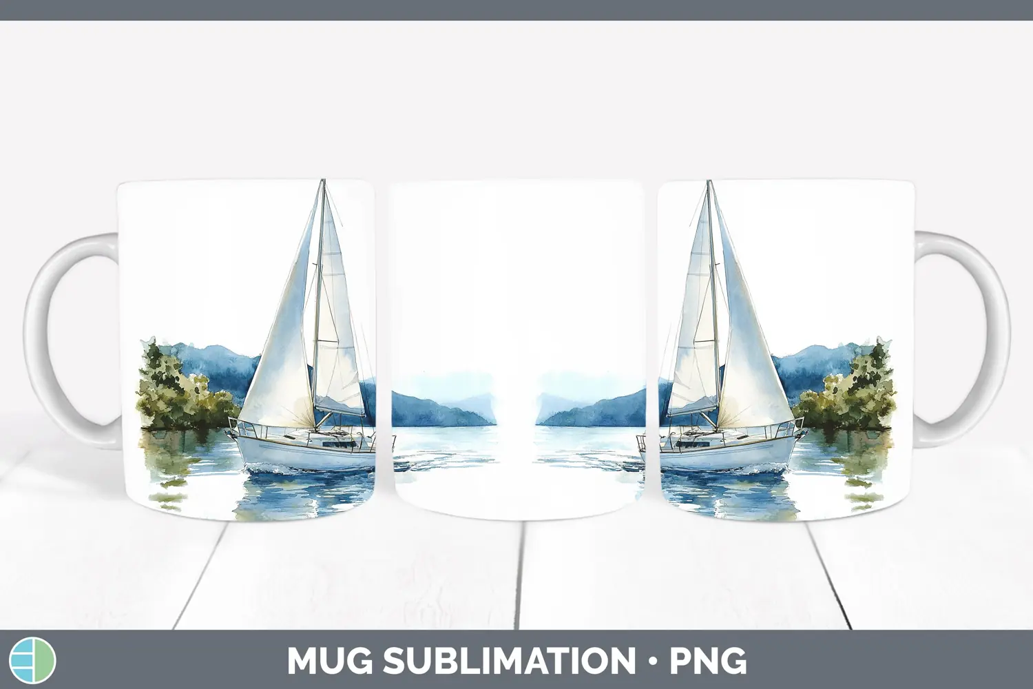 GorgeousWatercolor Mug Wrap design.