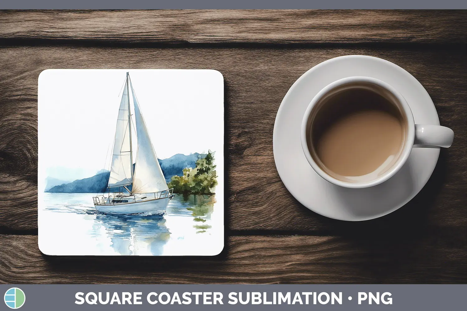 GorgeousWatercolor Square Coaster design.