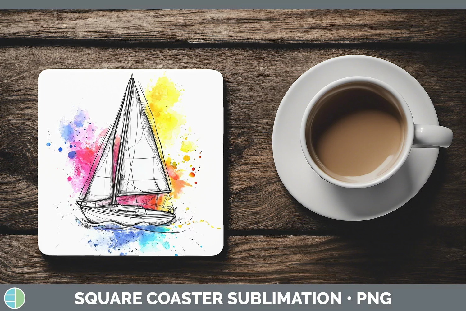 GorgeousWatercolor Square Coaster design.