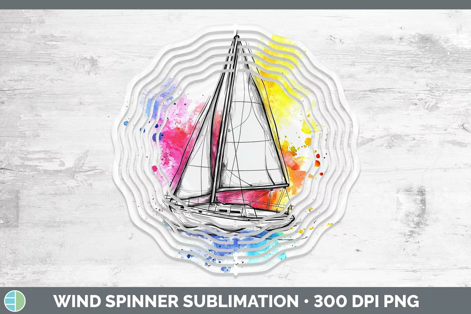 GorgeousWatercolor Wind Spinner design.