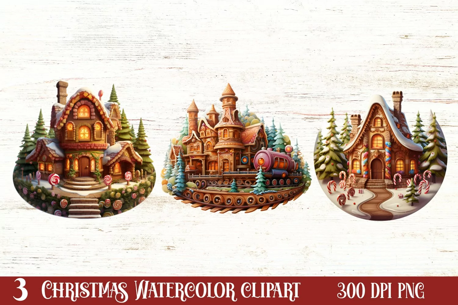 Watercolor Santa Claus Sublimation Clipart, Santa PNG product image 1