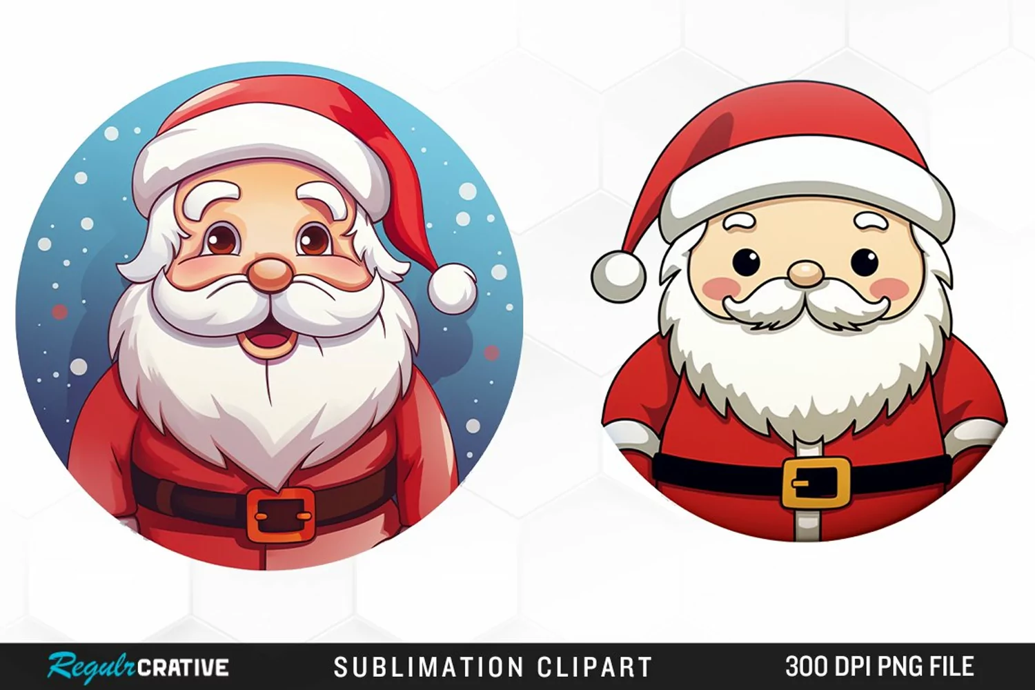 Watercolor Santa Sublimation PNG Clipart product image 1