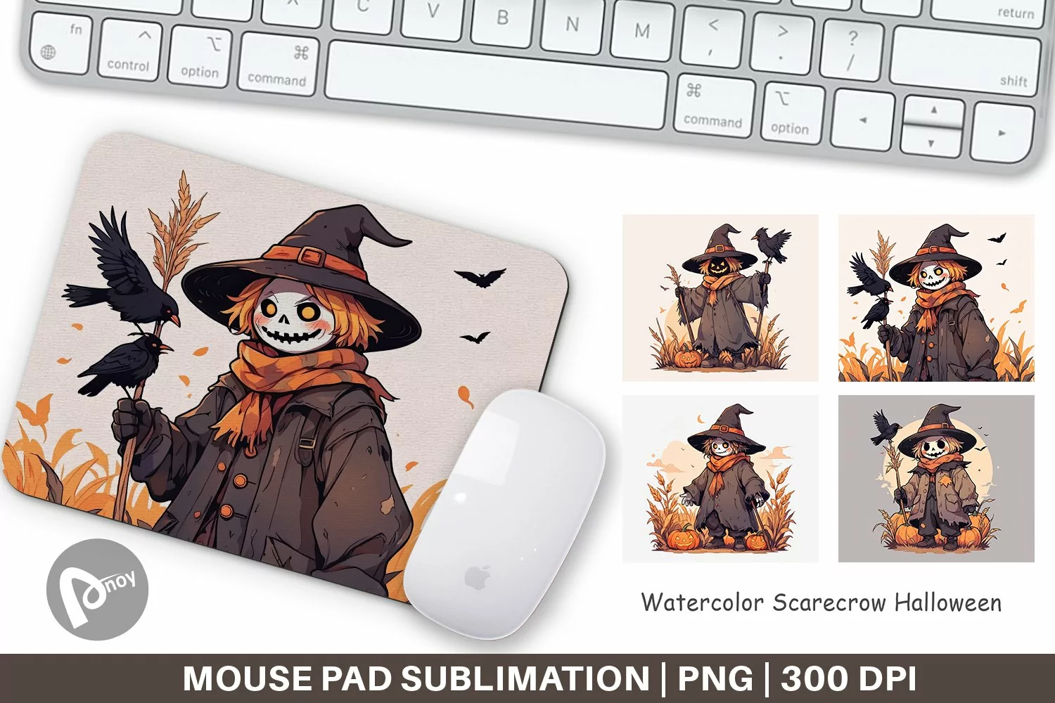 Mouse Pad Watercolor Scarecrow product image 1