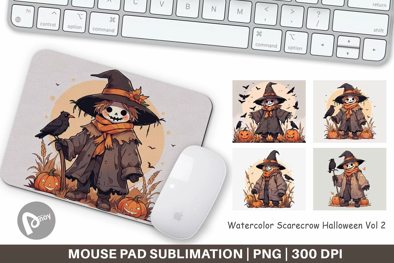Mouse Pad Watercolor Scarecrow product image 1