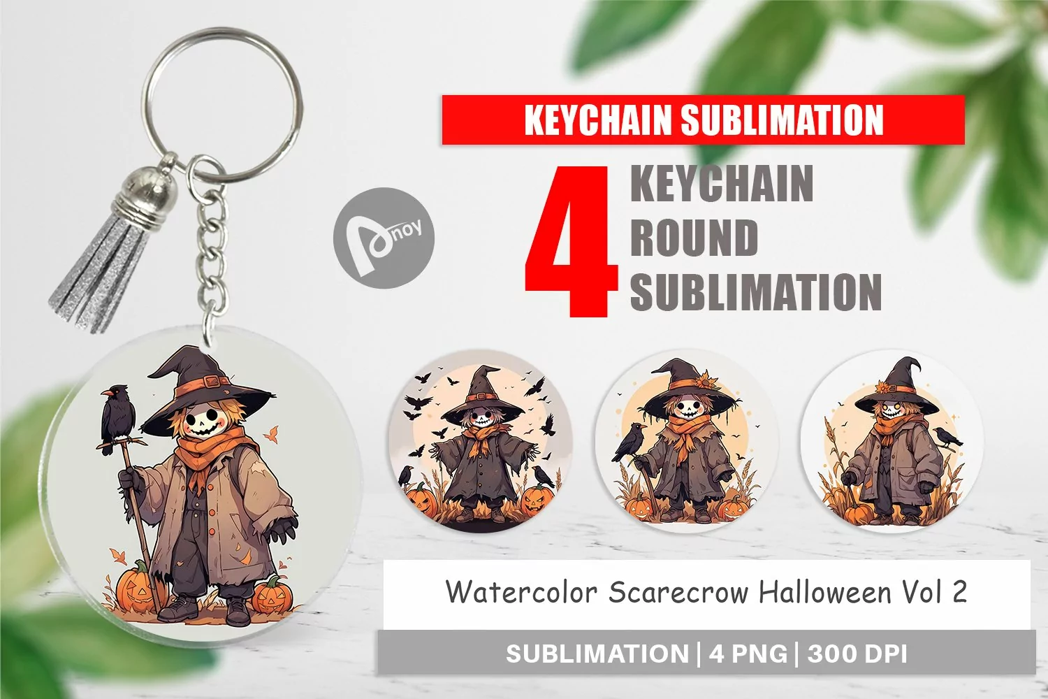 Keychain Watercolor Scarecrow product image 1
