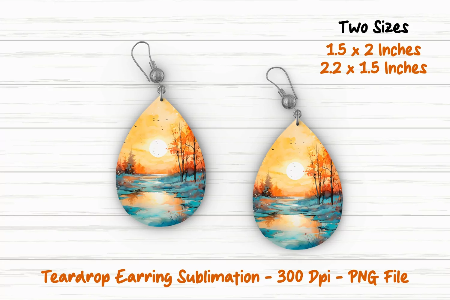 Watercolor Scene Teardrop Earring |Teardrop Earrings product image 1