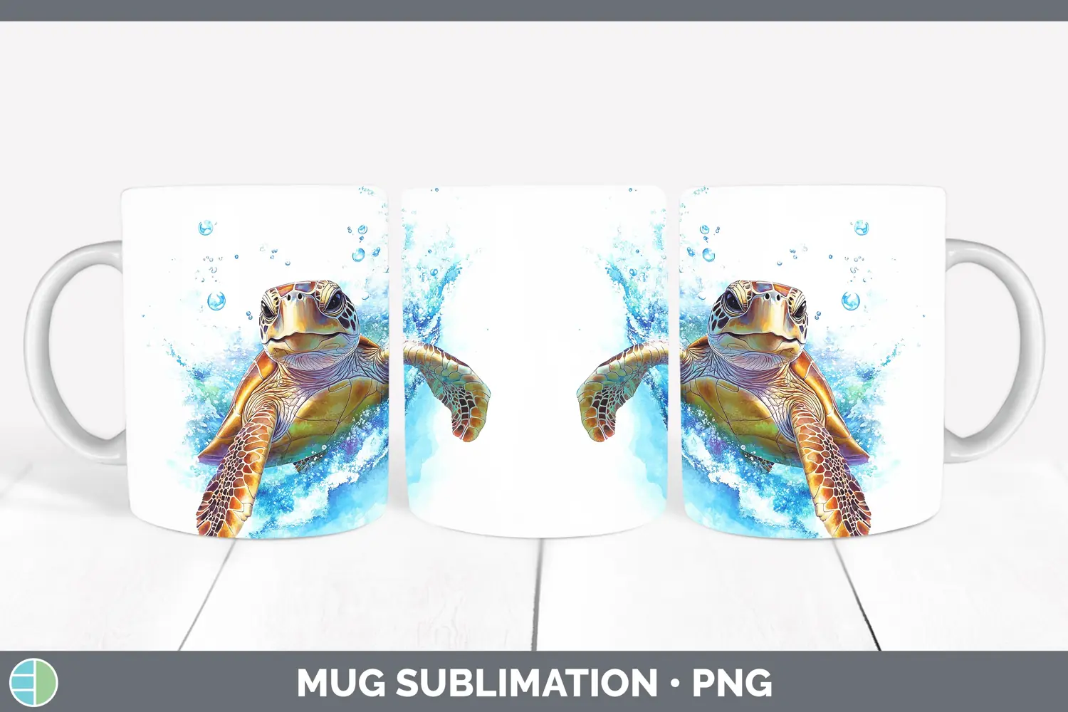GorgeousWatercolor Mug Wrap design.