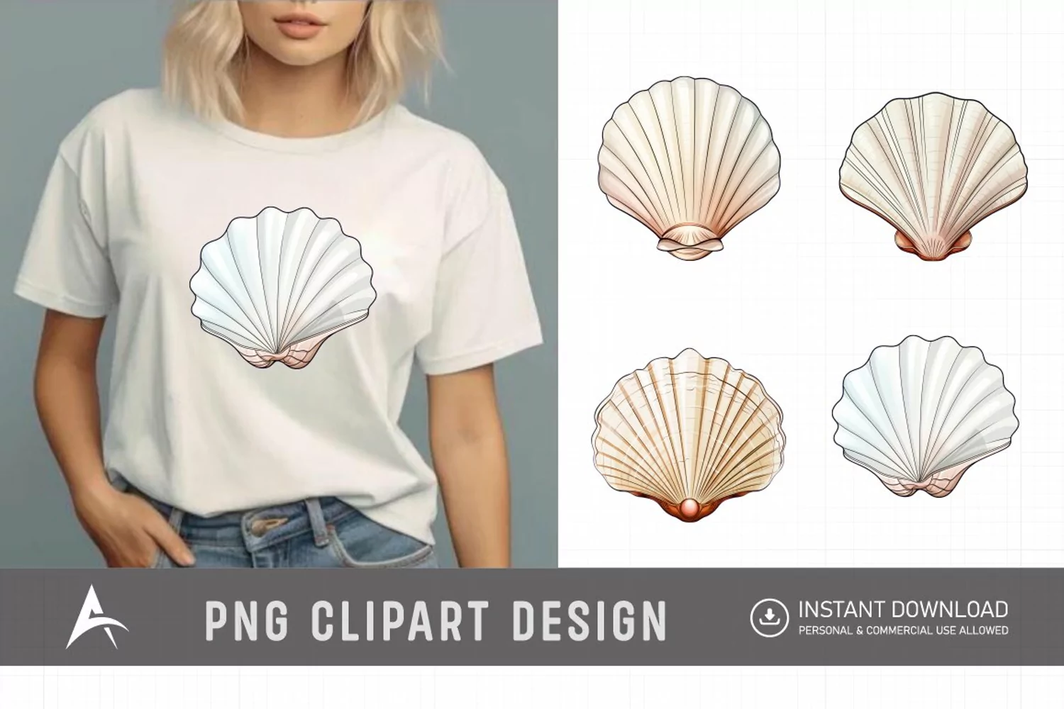 Watercolor Seashell Clipart product image 1