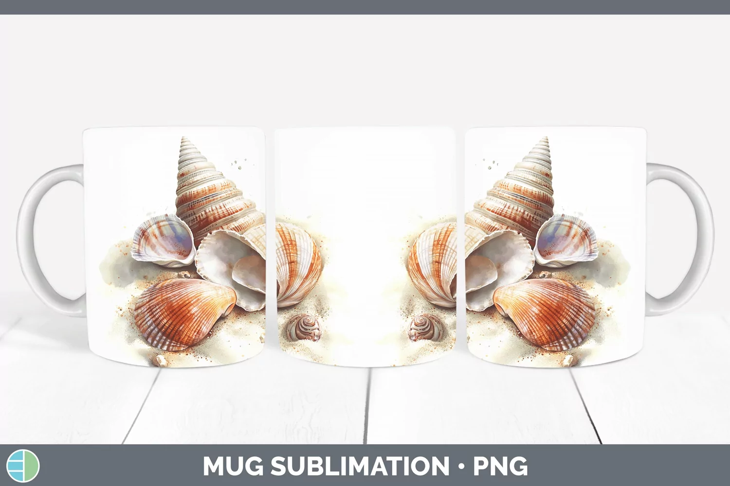 GorgeousWatercolor Mug Wrap design.
