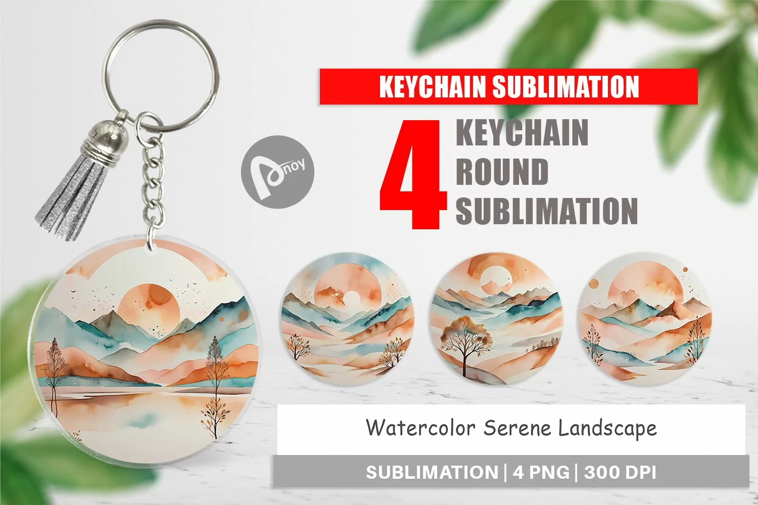 Keychain Watercolor Landscape product image 1