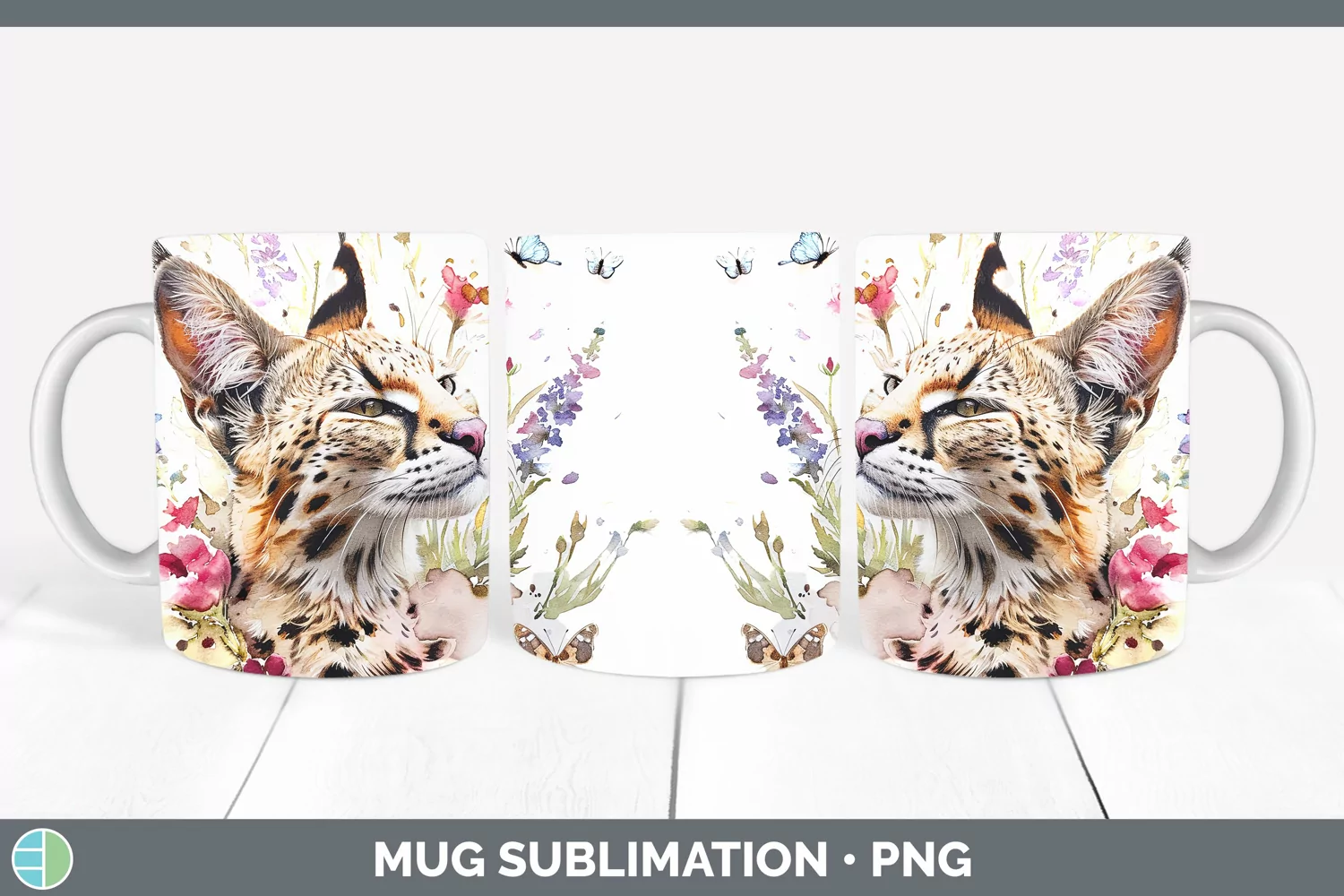 GorgeousWatercolor Mug Wrap design.