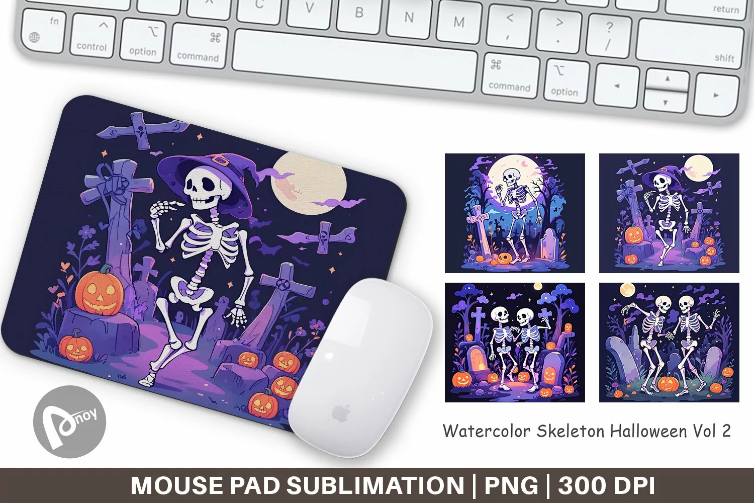 Mouse Pad Watercolor Skeleton product image 1
