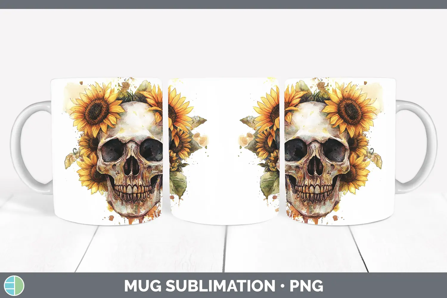 GorgeousWatercolor Mug Wrap design.