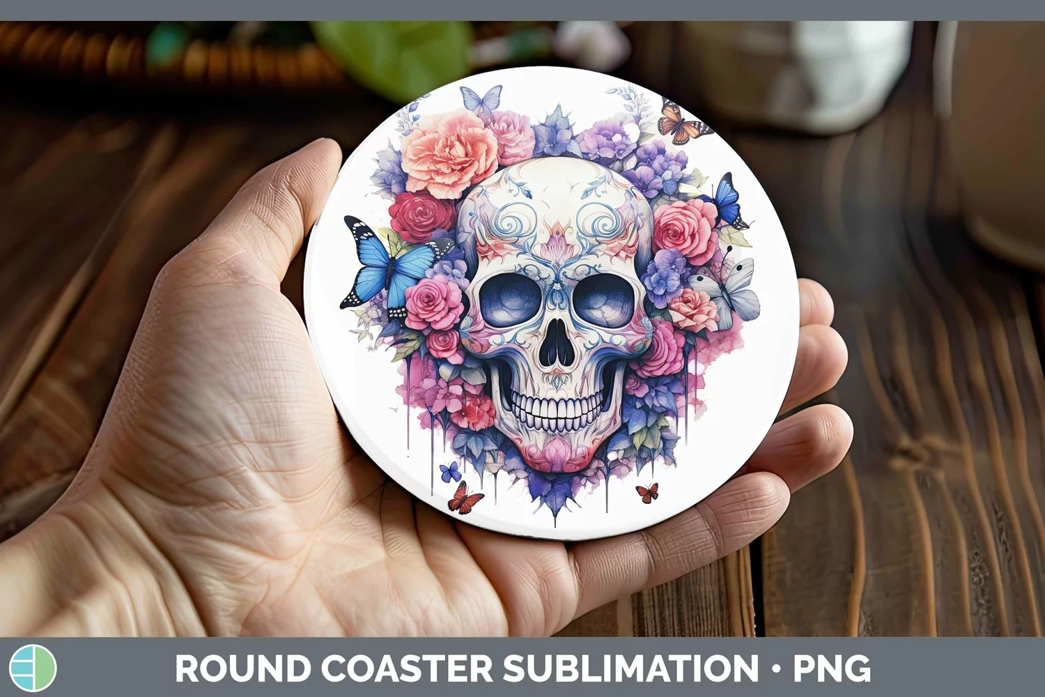GorgeousWatercolor Round Coaster design.