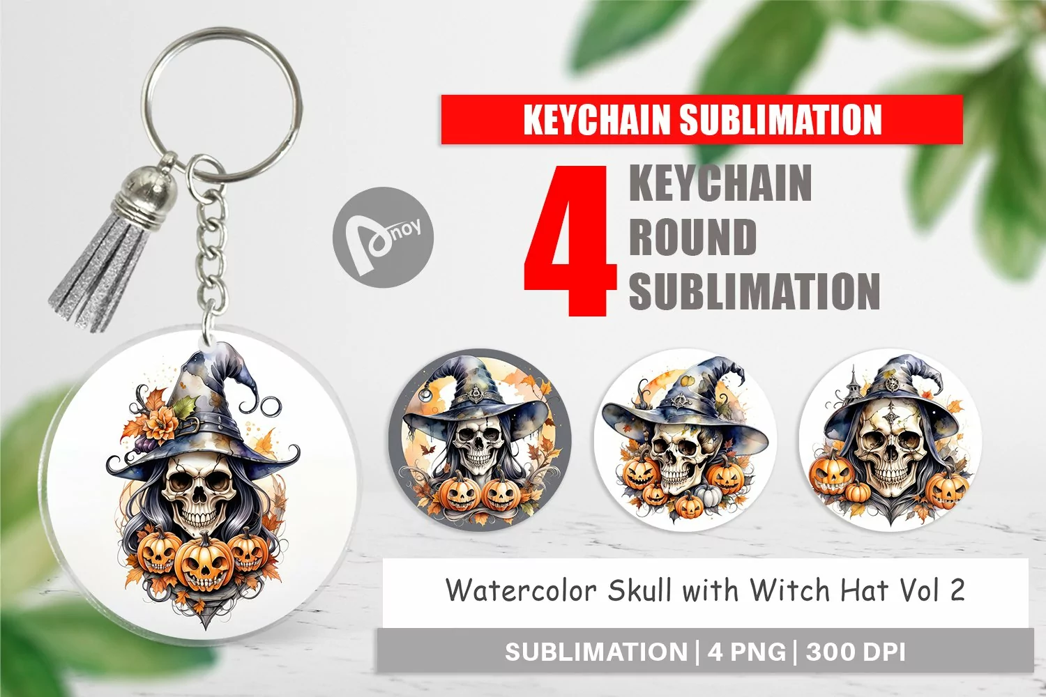 Keychain Watercolor Skull product image 1