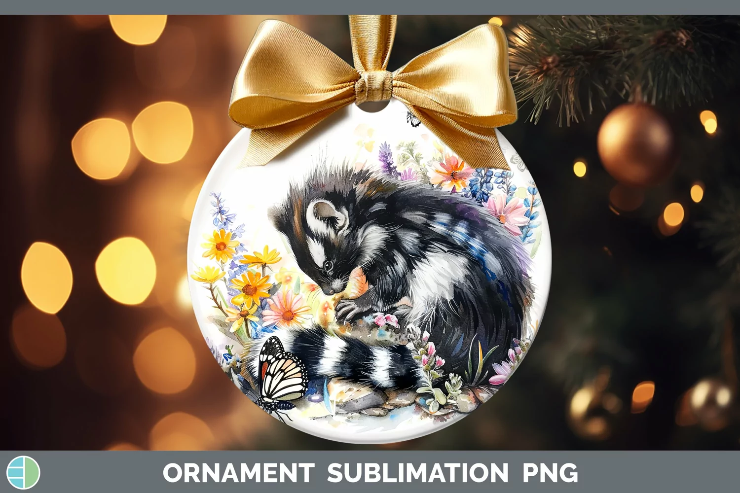 GorgeousWatercolor Ornament design.