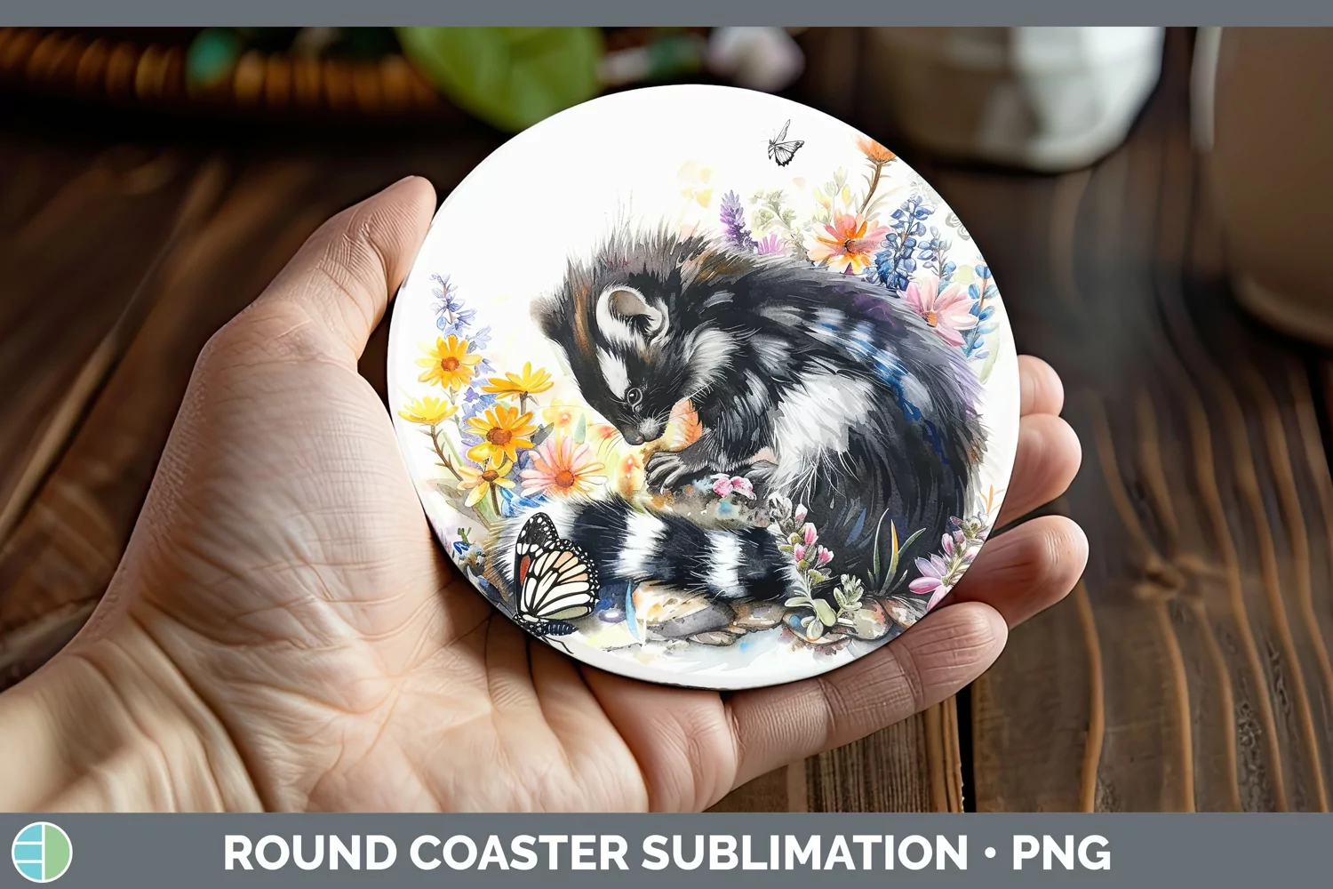 GorgeousWatercolor Round Coaster design.