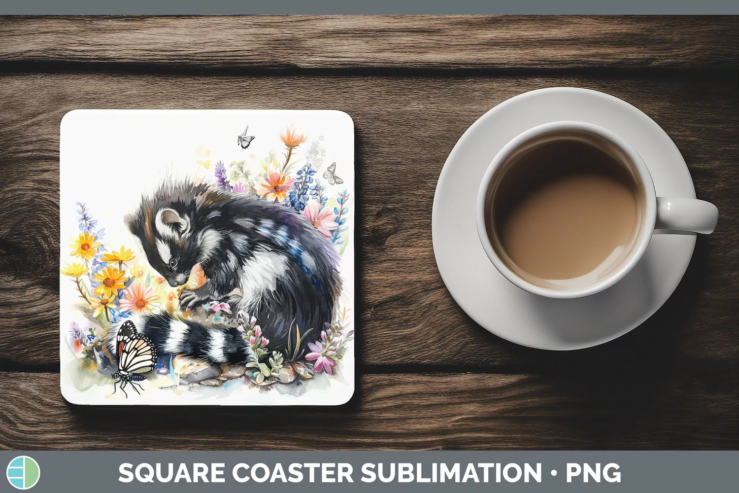 GorgeousWatercolor Square Coaster design.