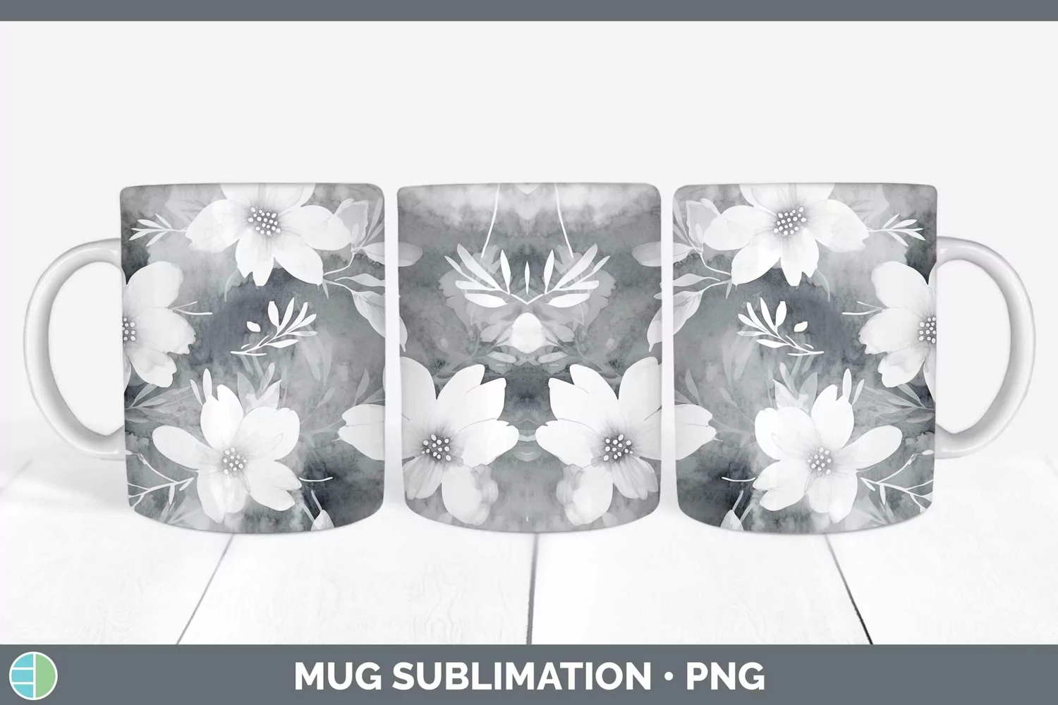 GorgeousWatercolor Mug Wrap design.