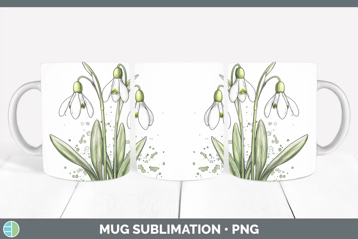GorgeousWatercolor Mug Wrap design.