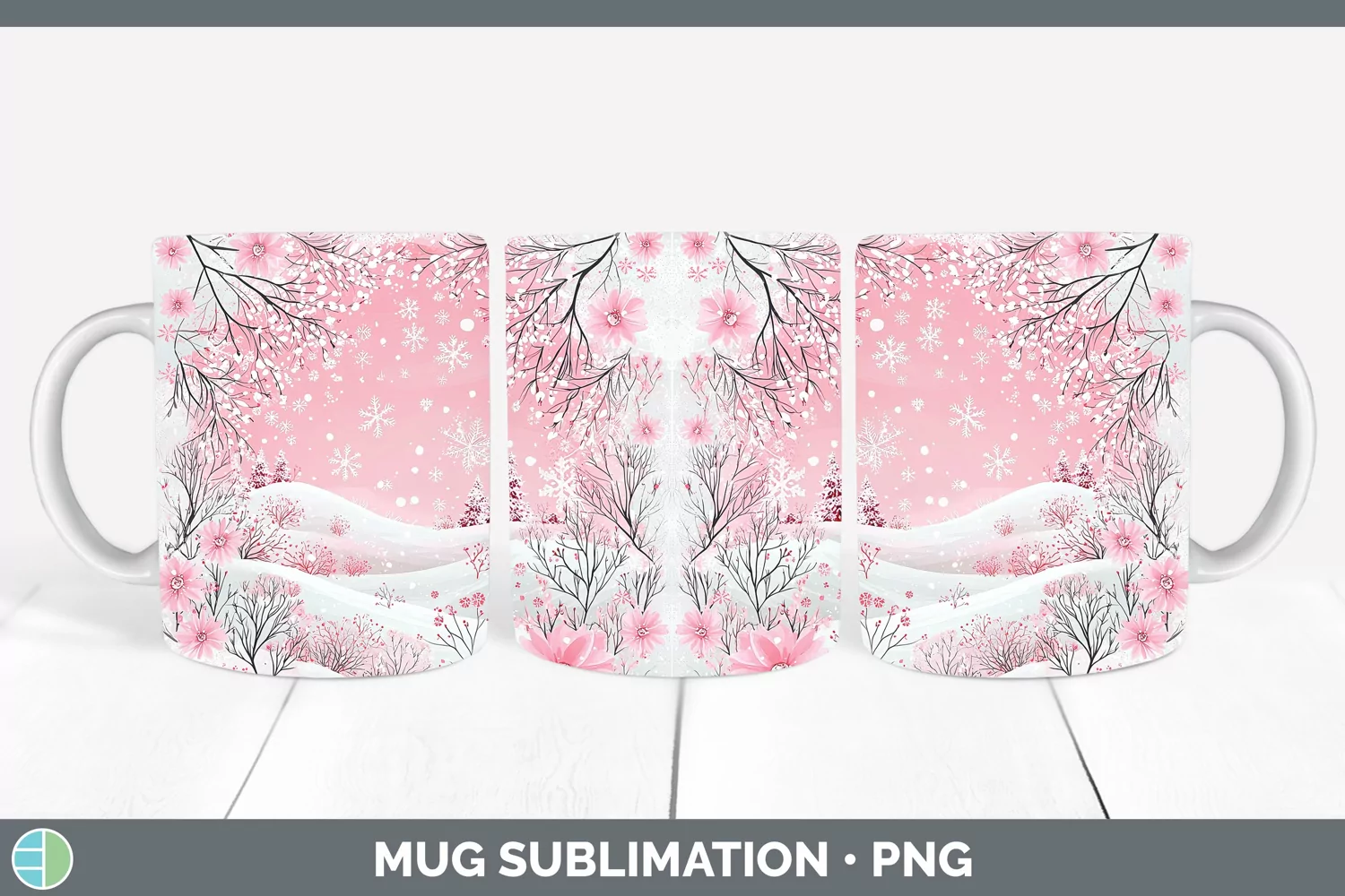 GorgeousWatercolor Mug Wrap design.