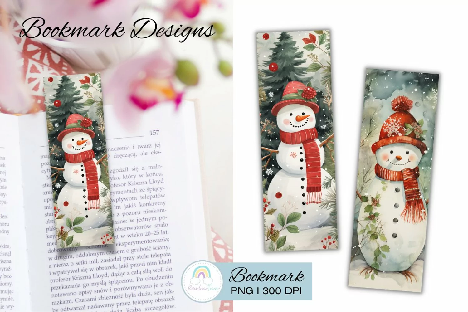 Cute Snowman Bookmark Sublimation product image 1