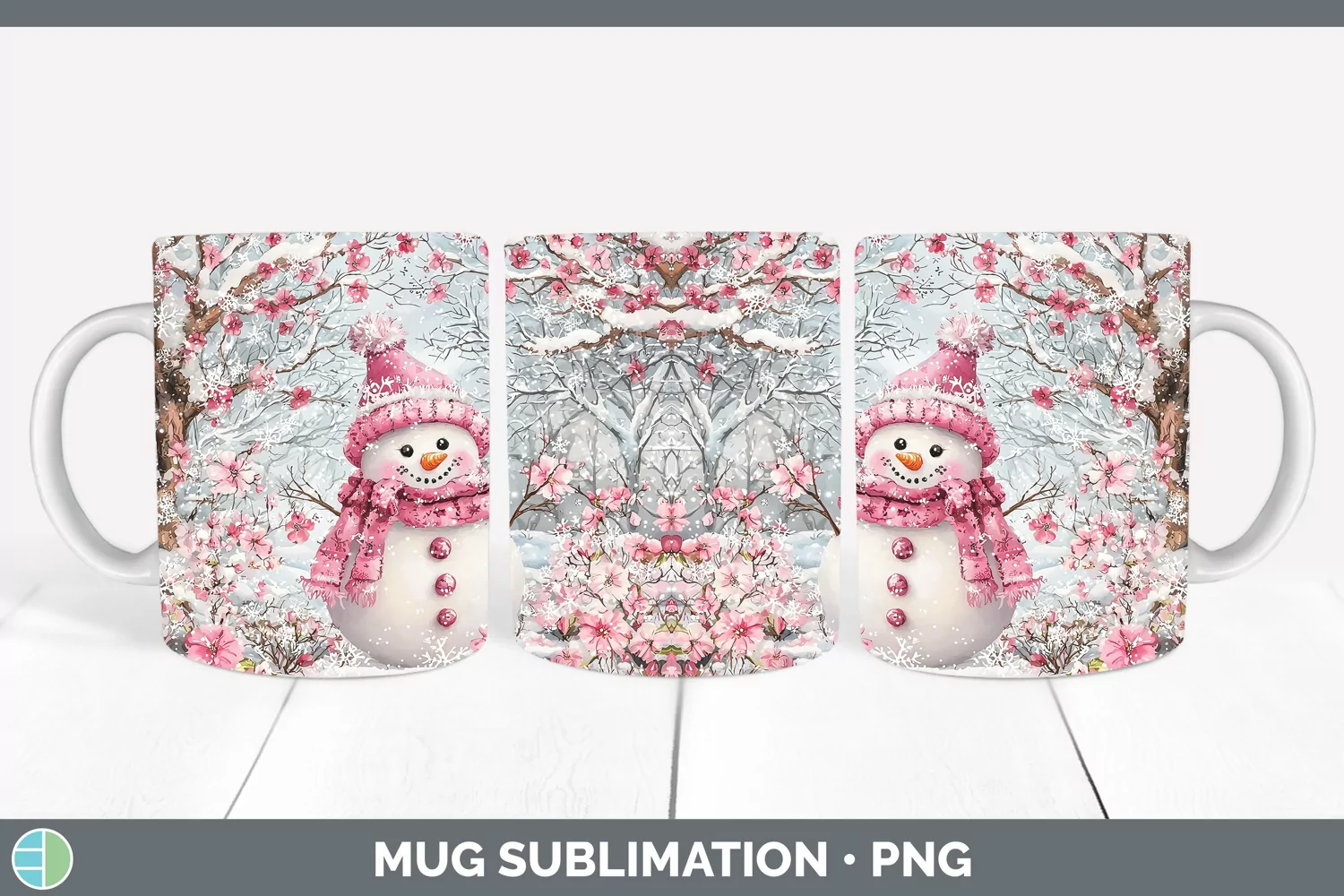 GorgeousWatercolor Mug Wrap design.