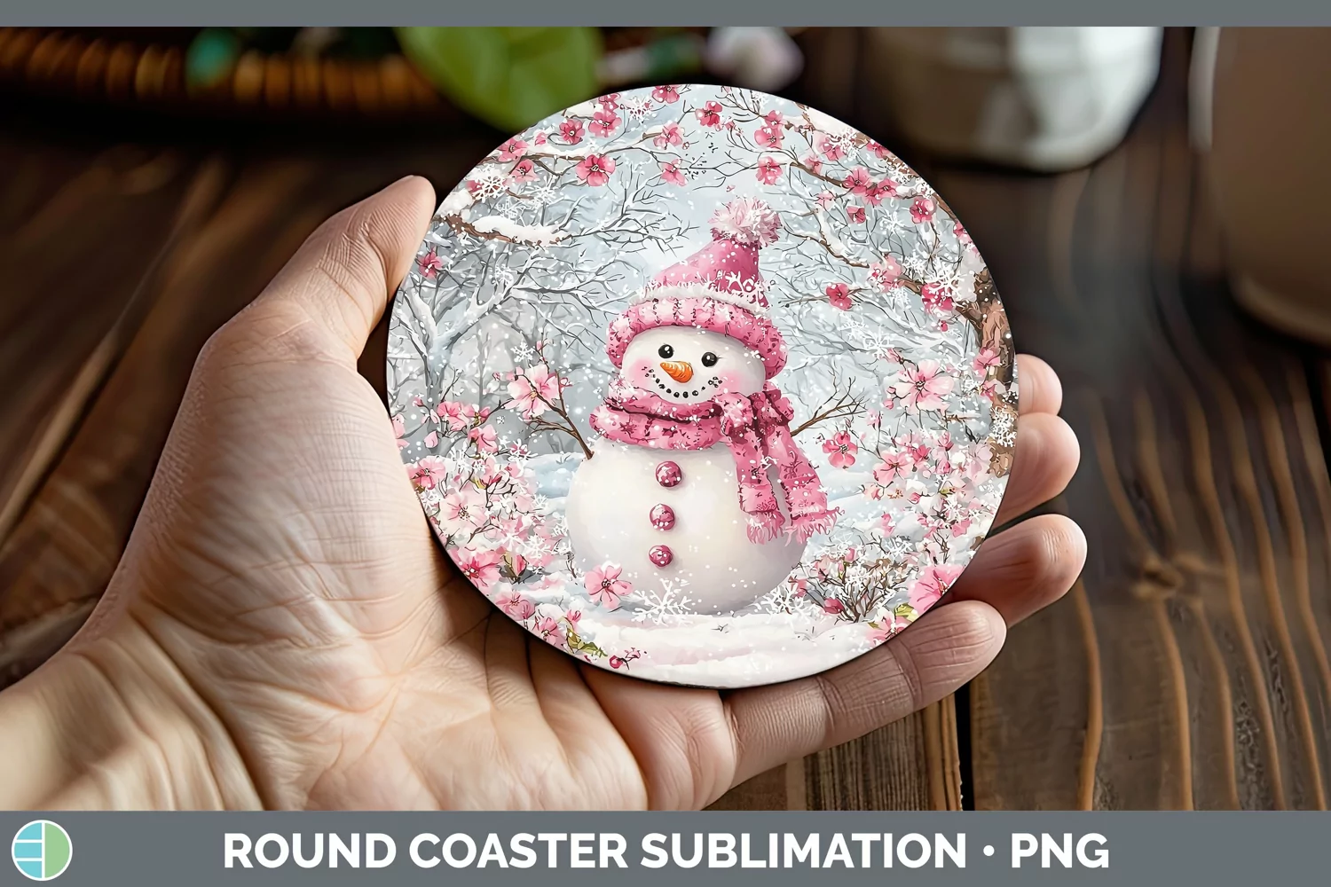 GorgeousWatercolor Round Coaster design.