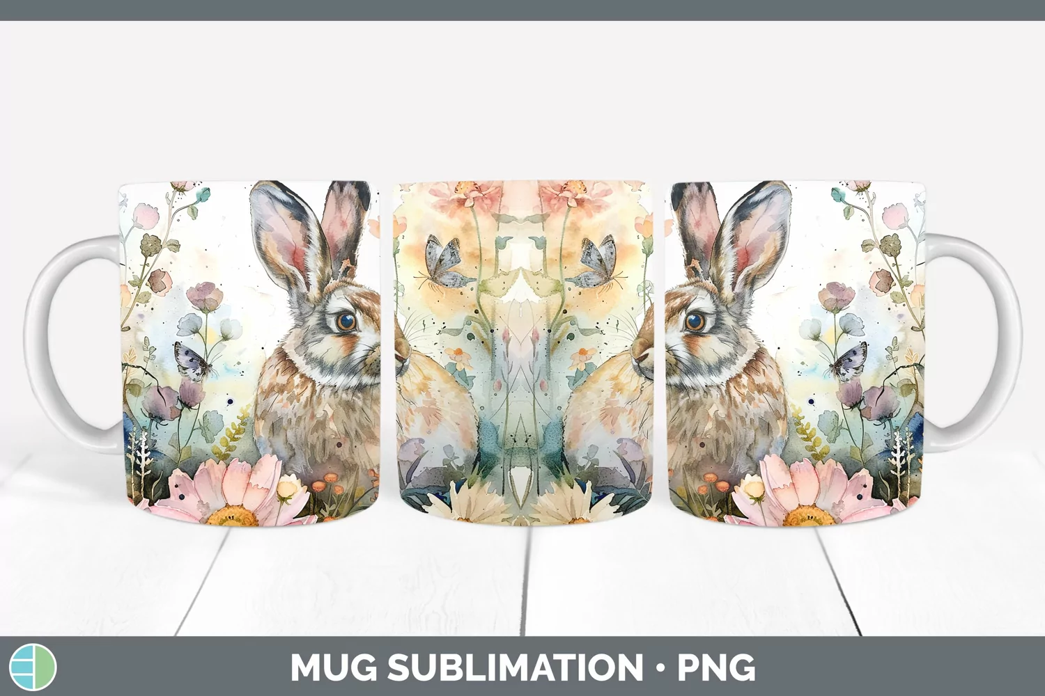 GorgeousWatercolor Mug Wrap design.