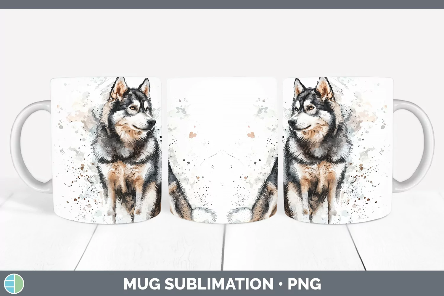 GorgeousWatercolor Splash Mug Wrap design.