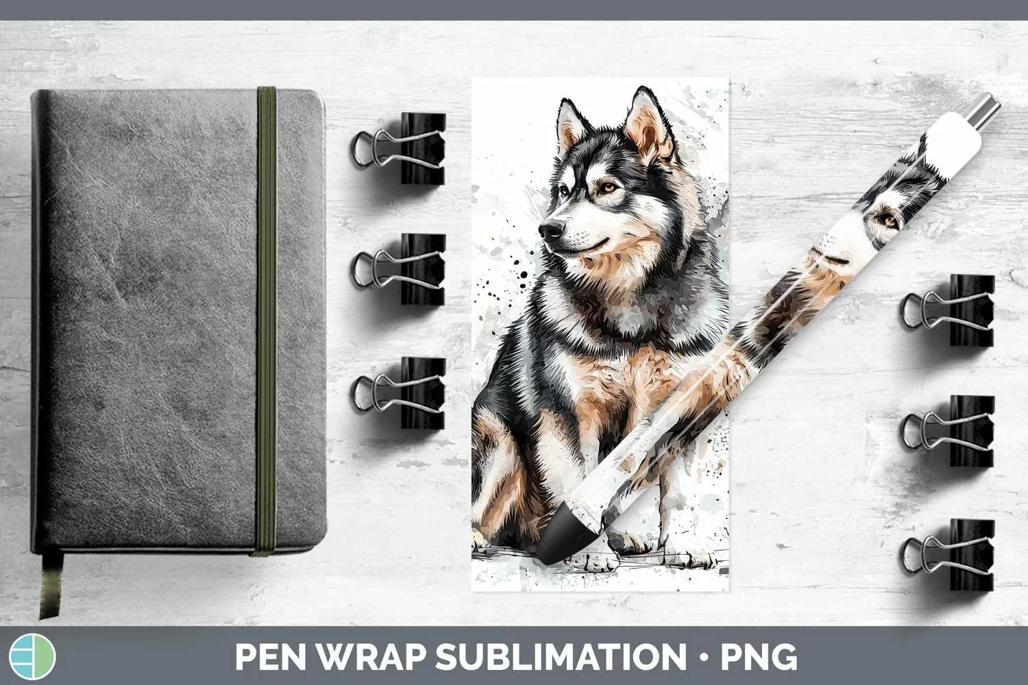GorgeousWatercolor Splash Pen Wrap design.