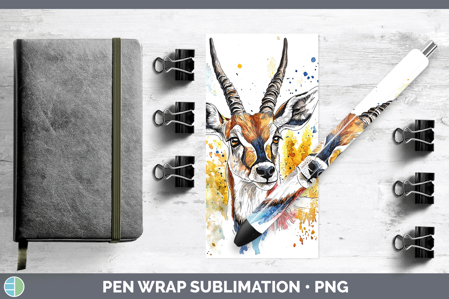 GorgeousWatercolor Splash Pen Wrap design.