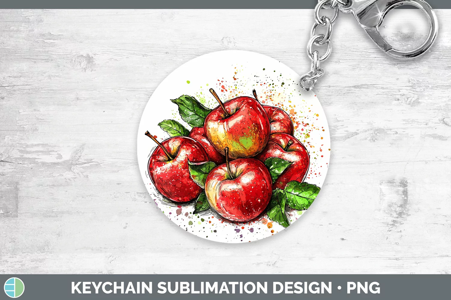 GorgeousWatercolor Splash Keychain design.