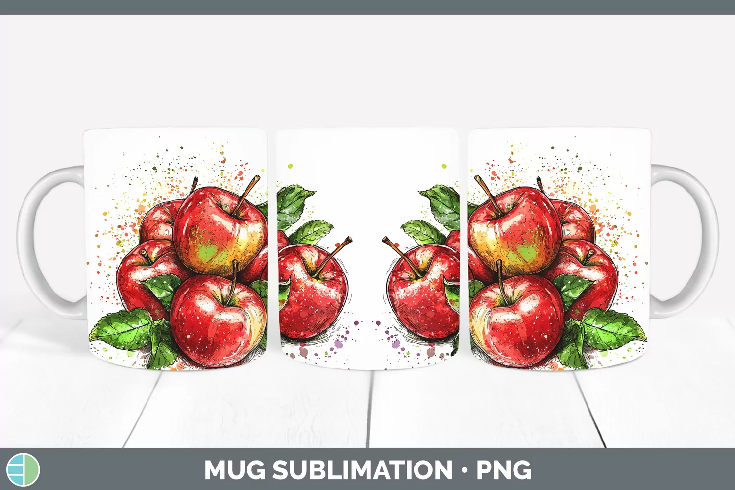 GorgeousWatercolor Splash Mug Wrap design.