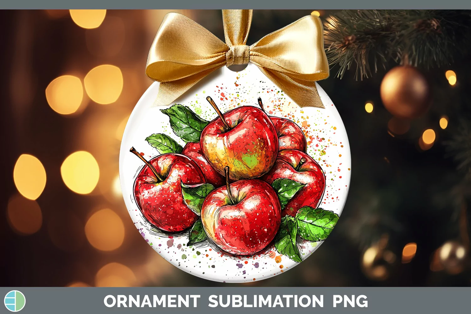 GorgeousWatercolor Splash Ornament design.