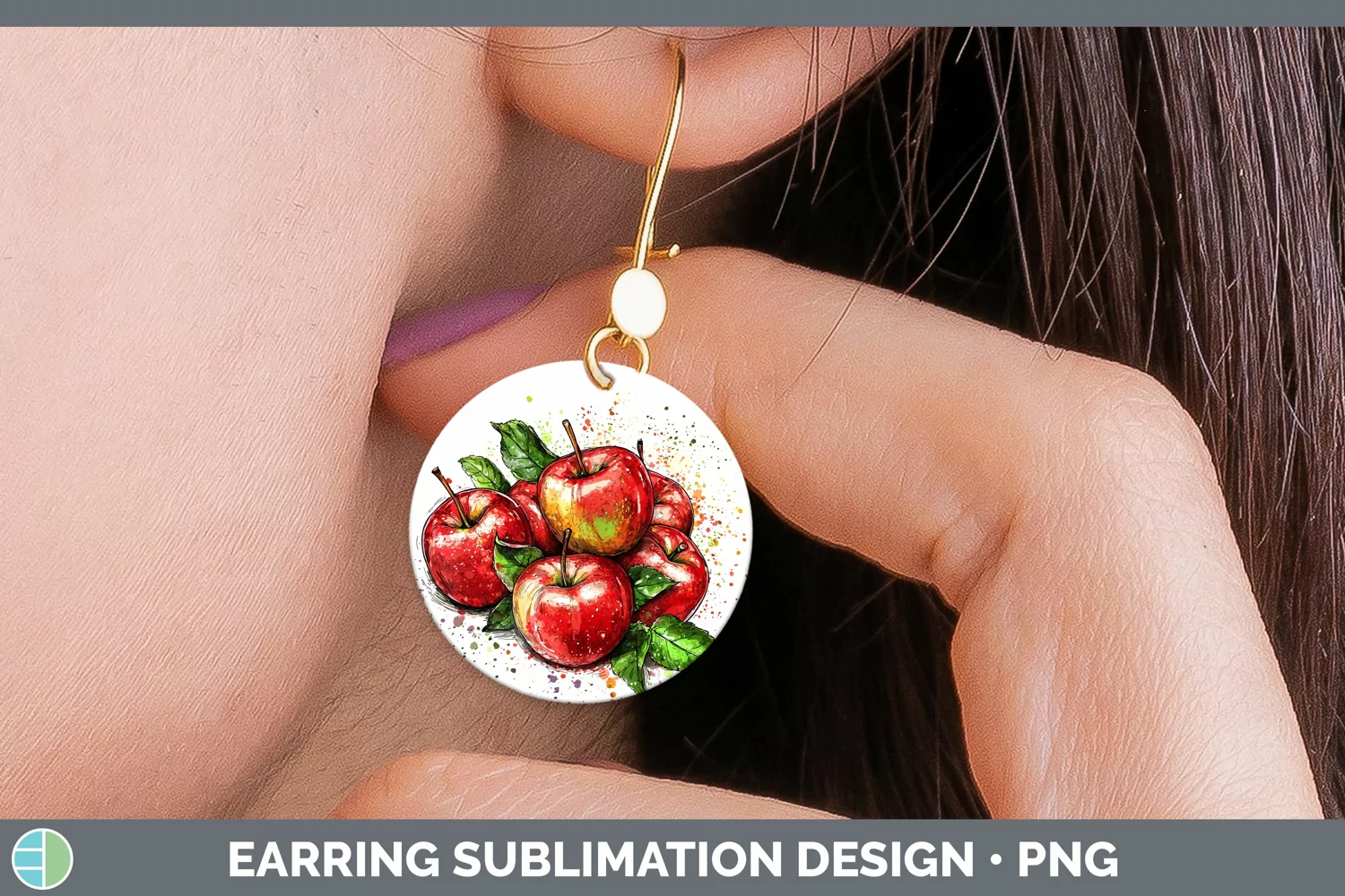 GorgeousWatercolor Splash Round Earrings design.