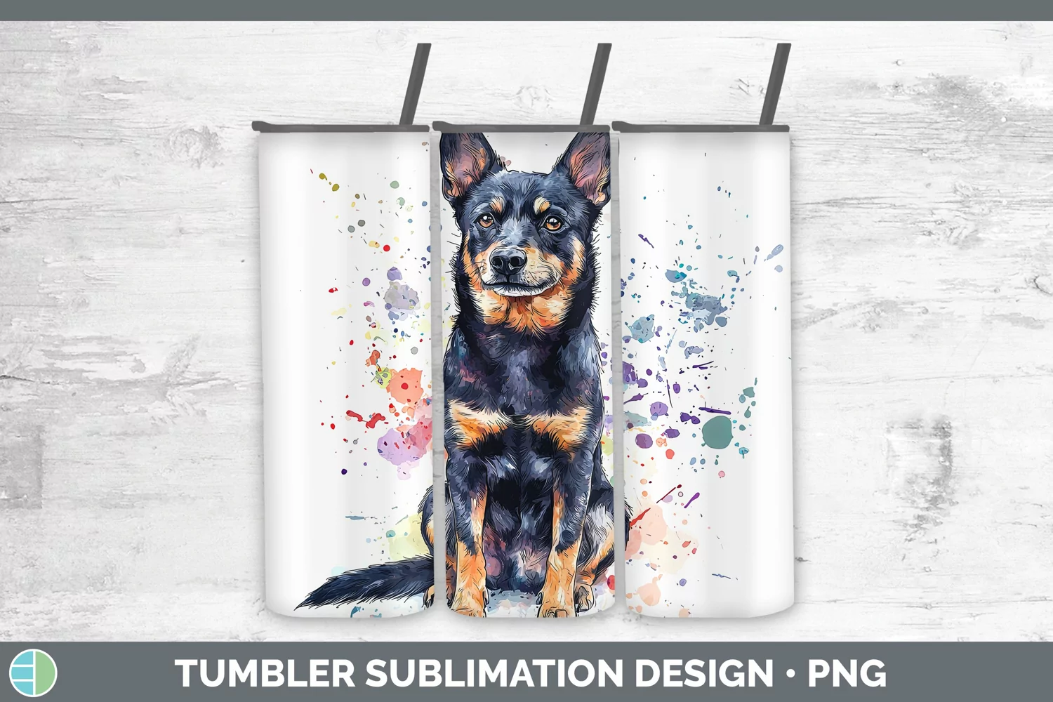 GorgeousWatercolor Splash Tumbler design.
