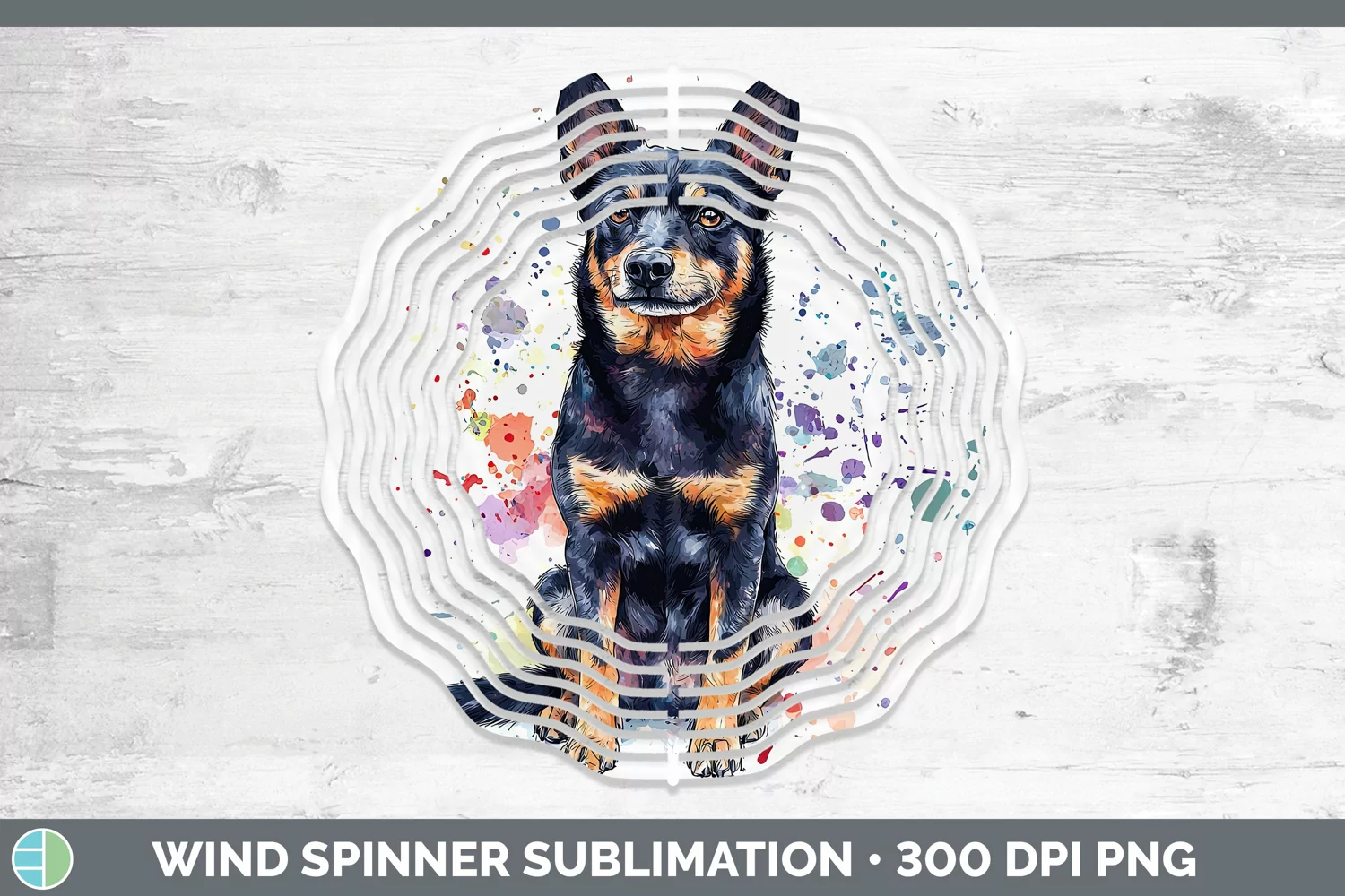 GorgeousWatercolor Splash Wind Spinner design.