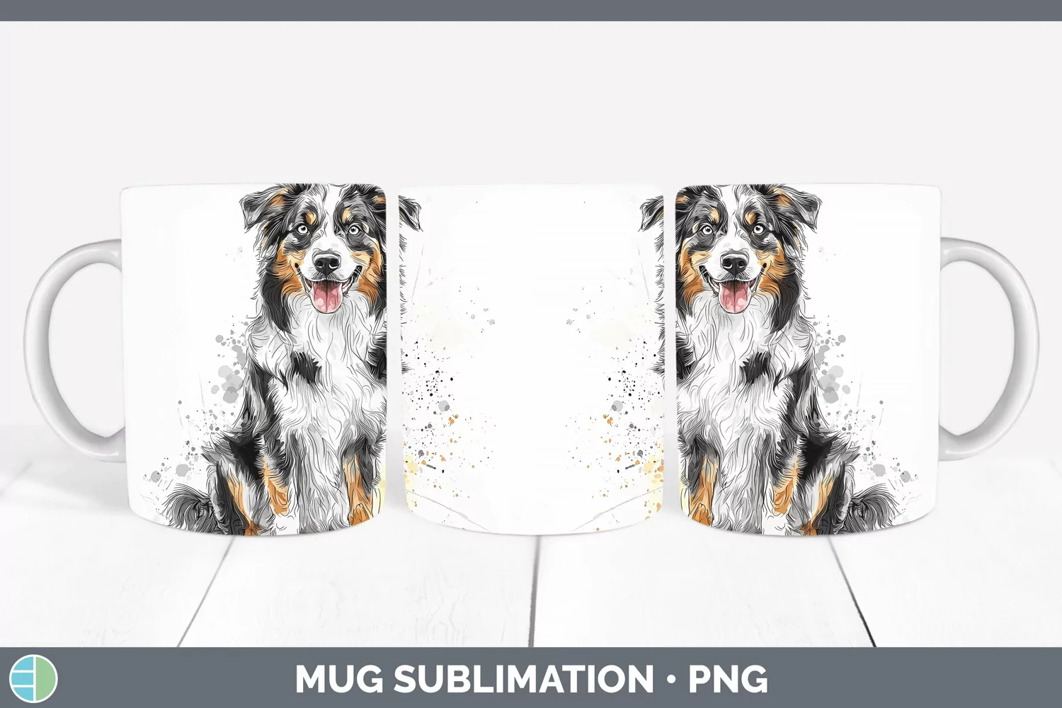 GorgeousWatercolor Splash Mug Wrap design.