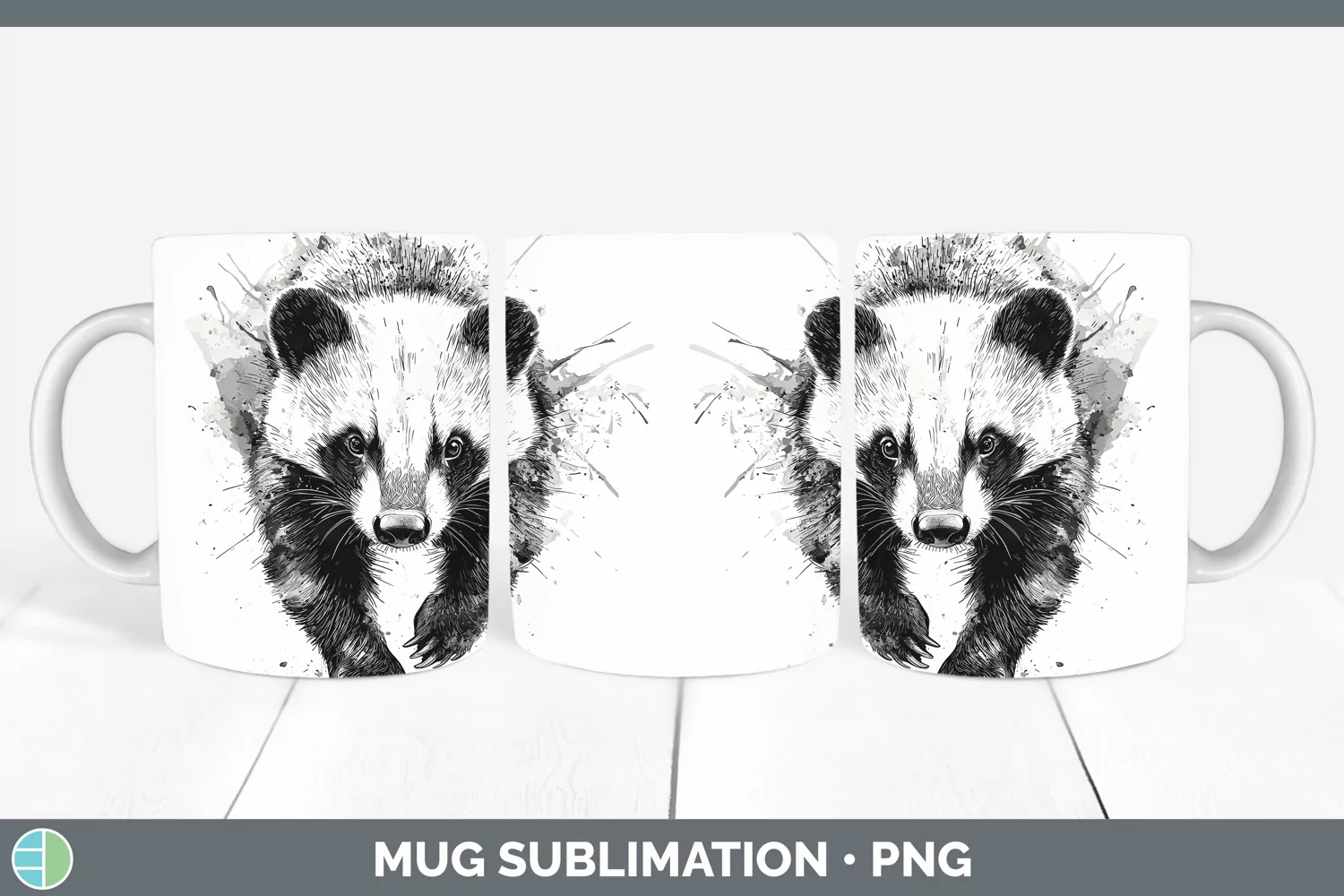 GorgeousWatercolor Splash Mug Wrap design.